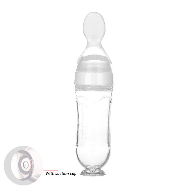 Silicone Baby Feeding Bottle with Spoon