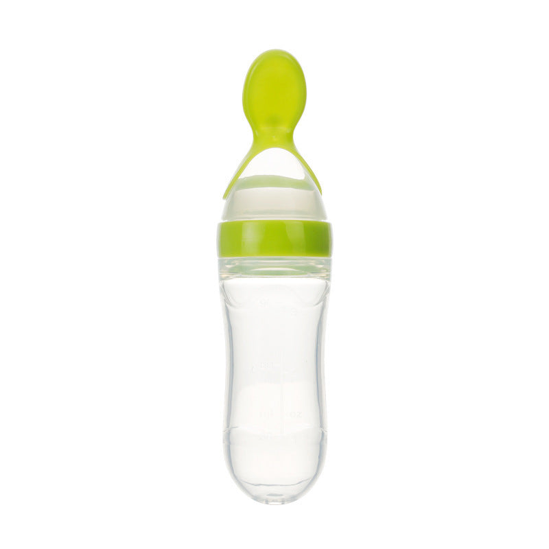 Silicone Baby Feeding Bottle with Spoon