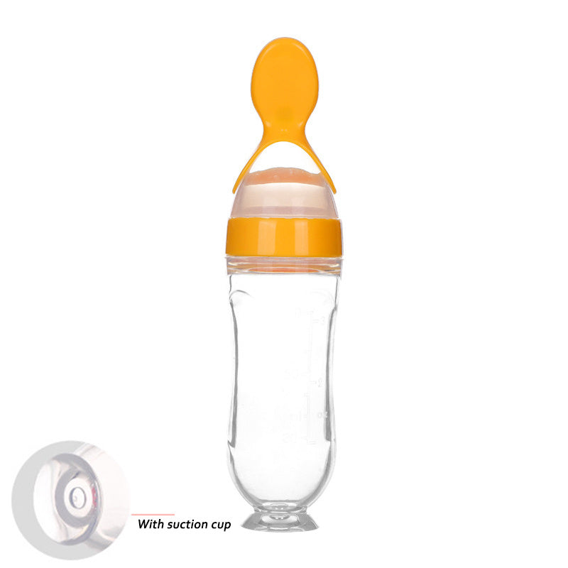 Silicone Baby Feeding Bottle with Spoon