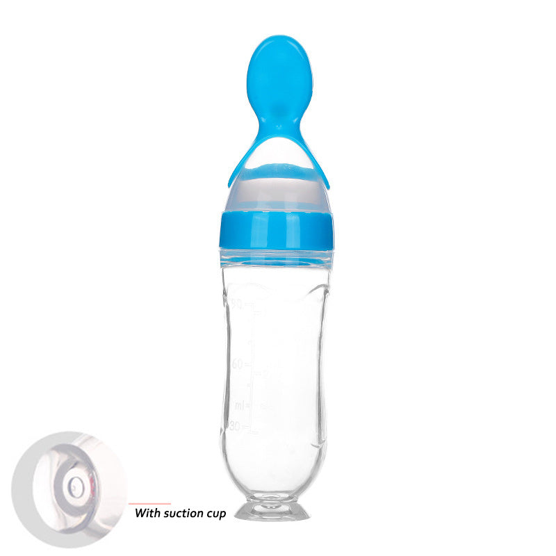 Silicone Baby Feeding Bottle with Spoon