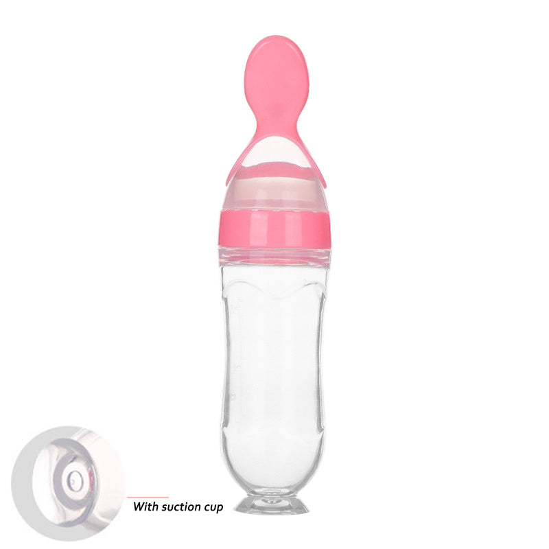 Silicone Baby Feeding Bottle with Spoon