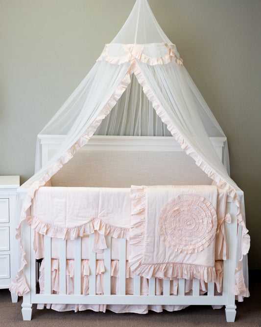 Nursery Crib Lace Tulle Canopy